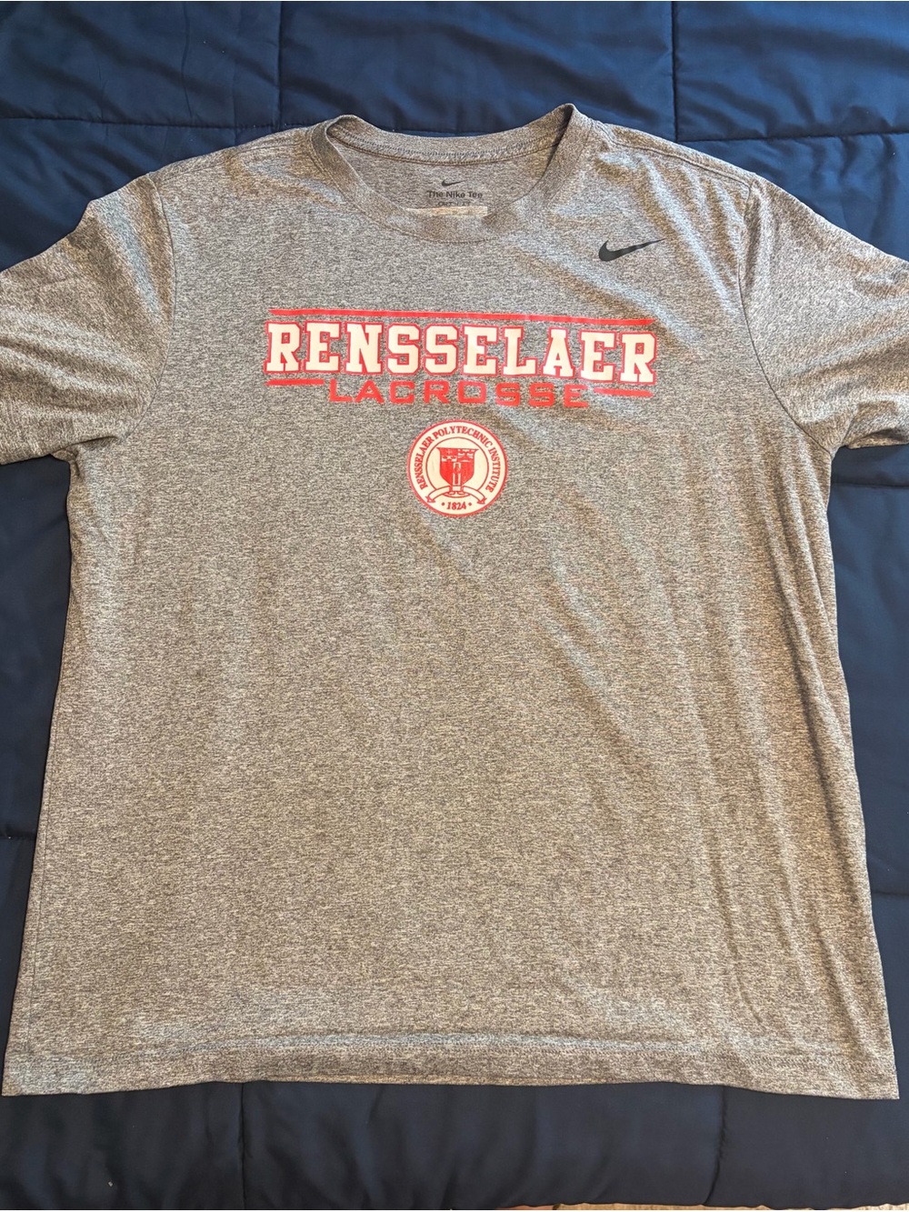 Nike Gray Rensselaer Lacrosse Performance Shirt